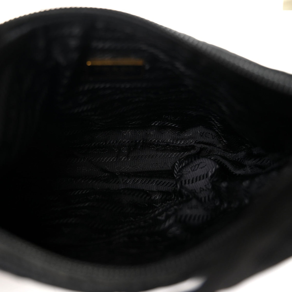 Tessuto Nylon Stitched Shoulder Bag Black