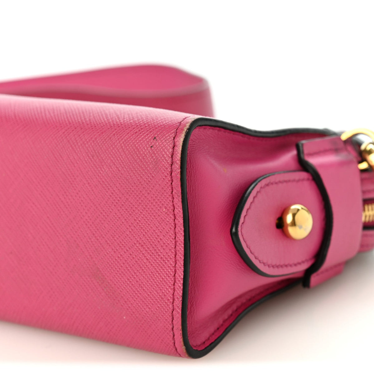 Saffiano City Calfskin Bandoliera Bag Fuxia