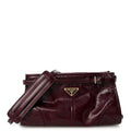Glossy Calfskin Triangle Small Bonnie Shoulder Bag Bordeaux