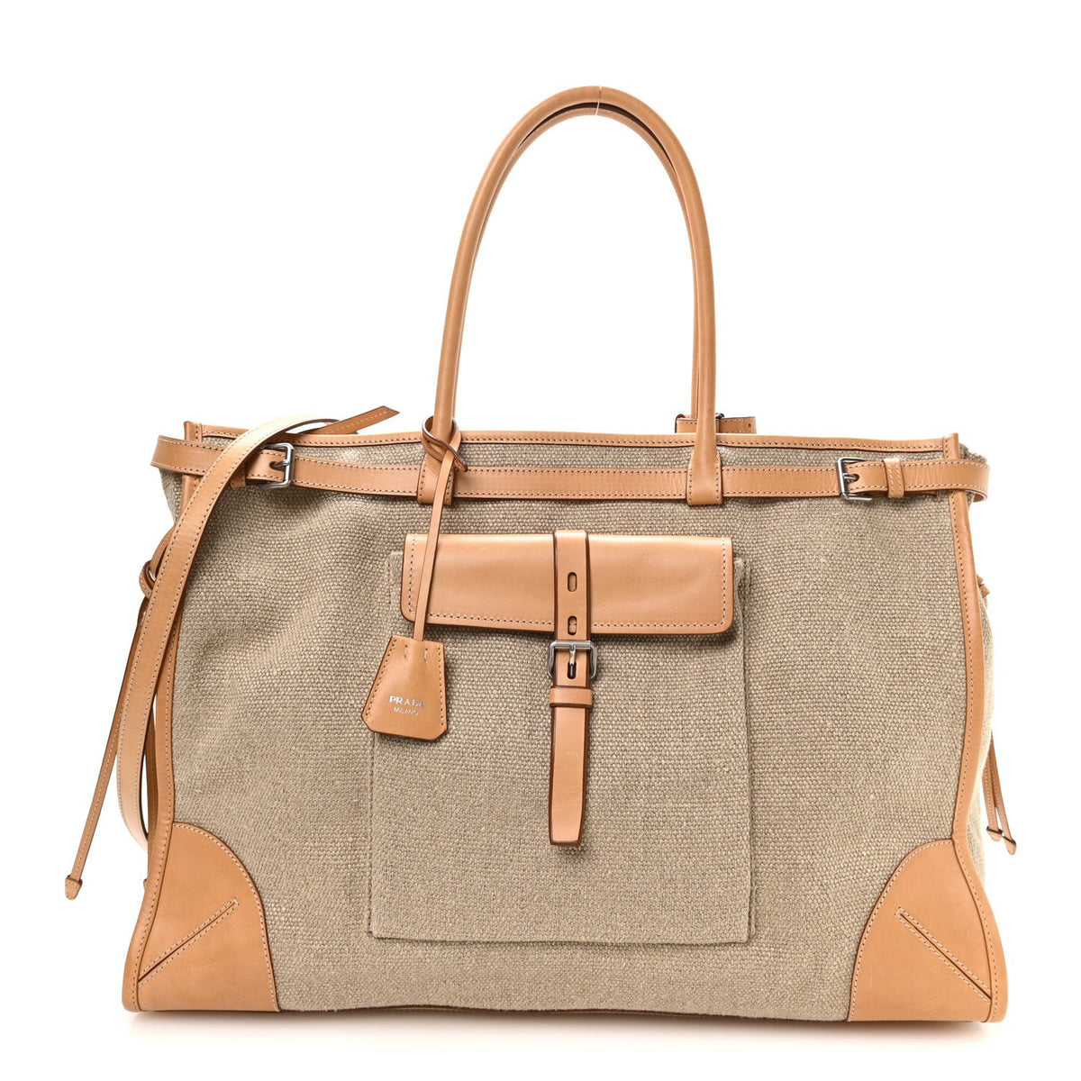 Linen Calfskin Bonnie Tote Bag Rope Natural