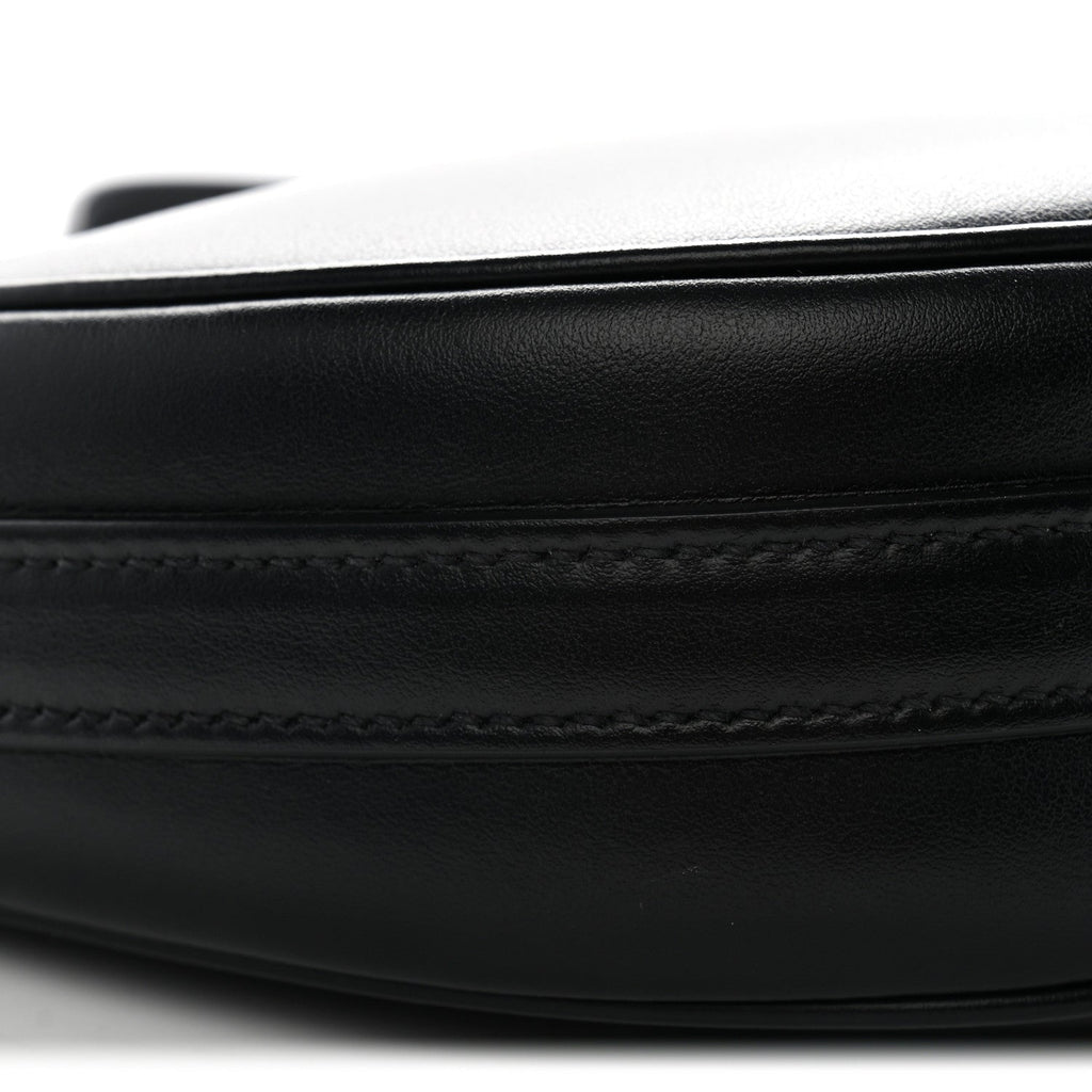 Soft Calfskin Arque Shoulder Bag Black