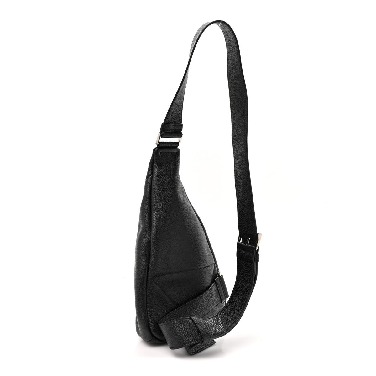 Vitello Daino Logo Embossed Cross Sling Backpack Black
