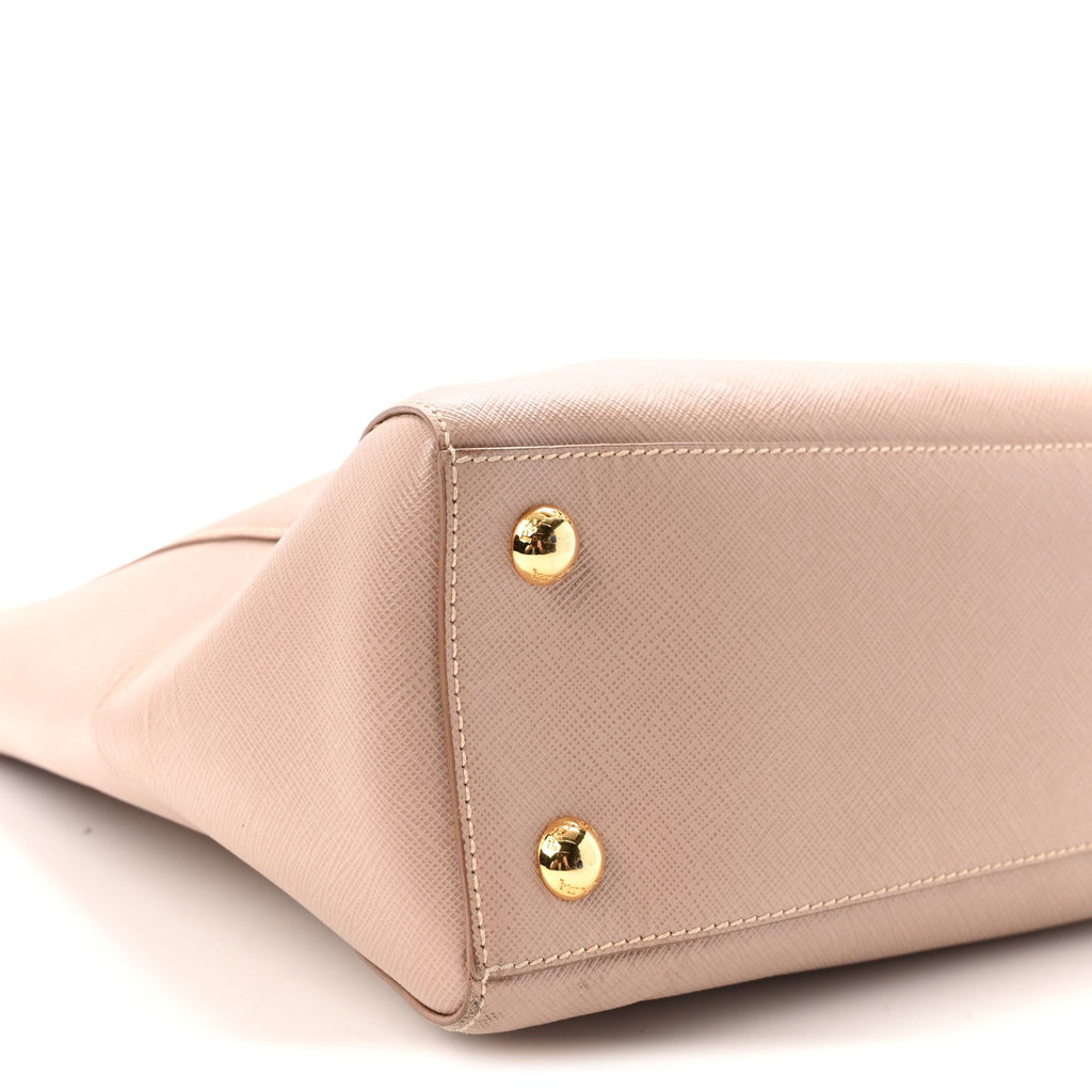 Saffiano Soft Calfskin Double Handle Satchel Cipria