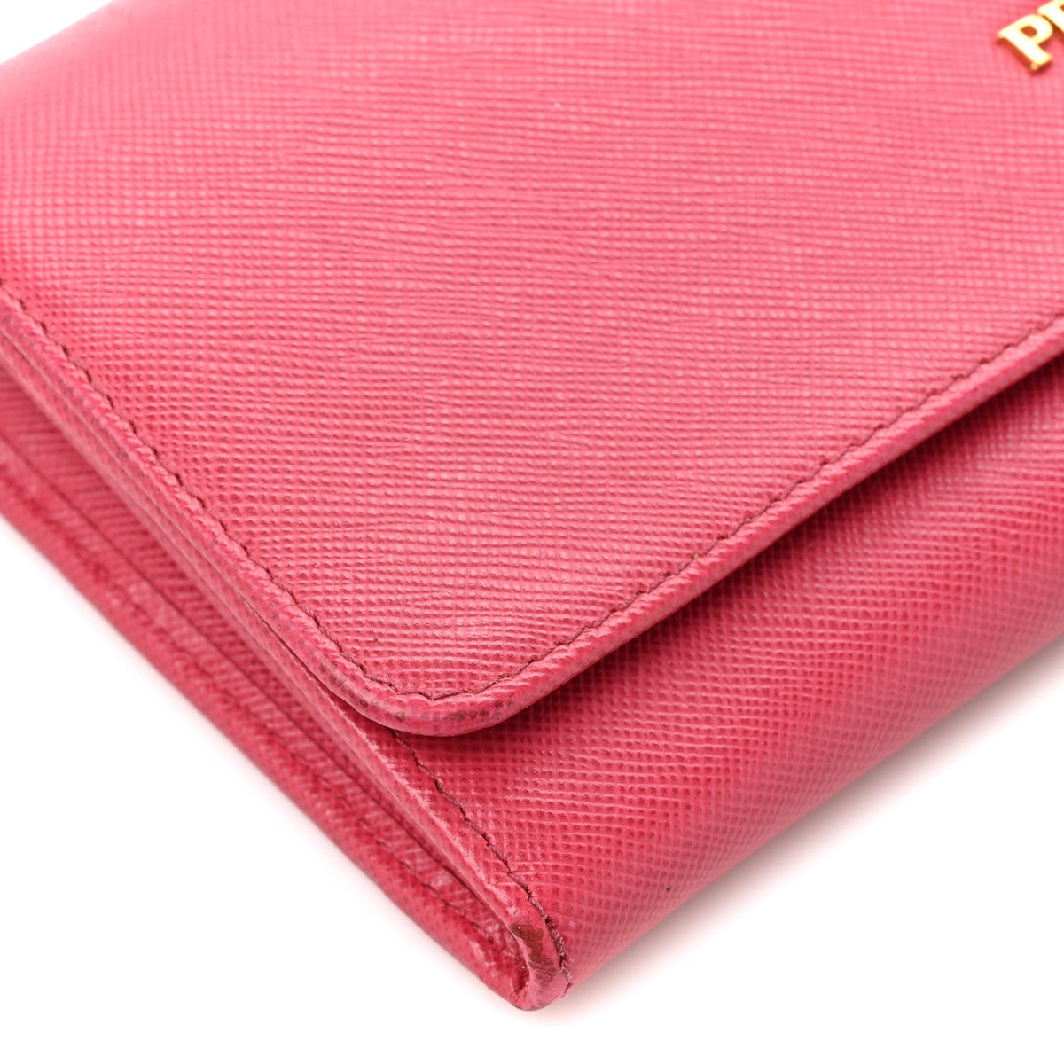 Saffiano Wallet on Chain Peonia