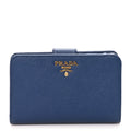 Saffiano Metal Compact Wallet Bluette