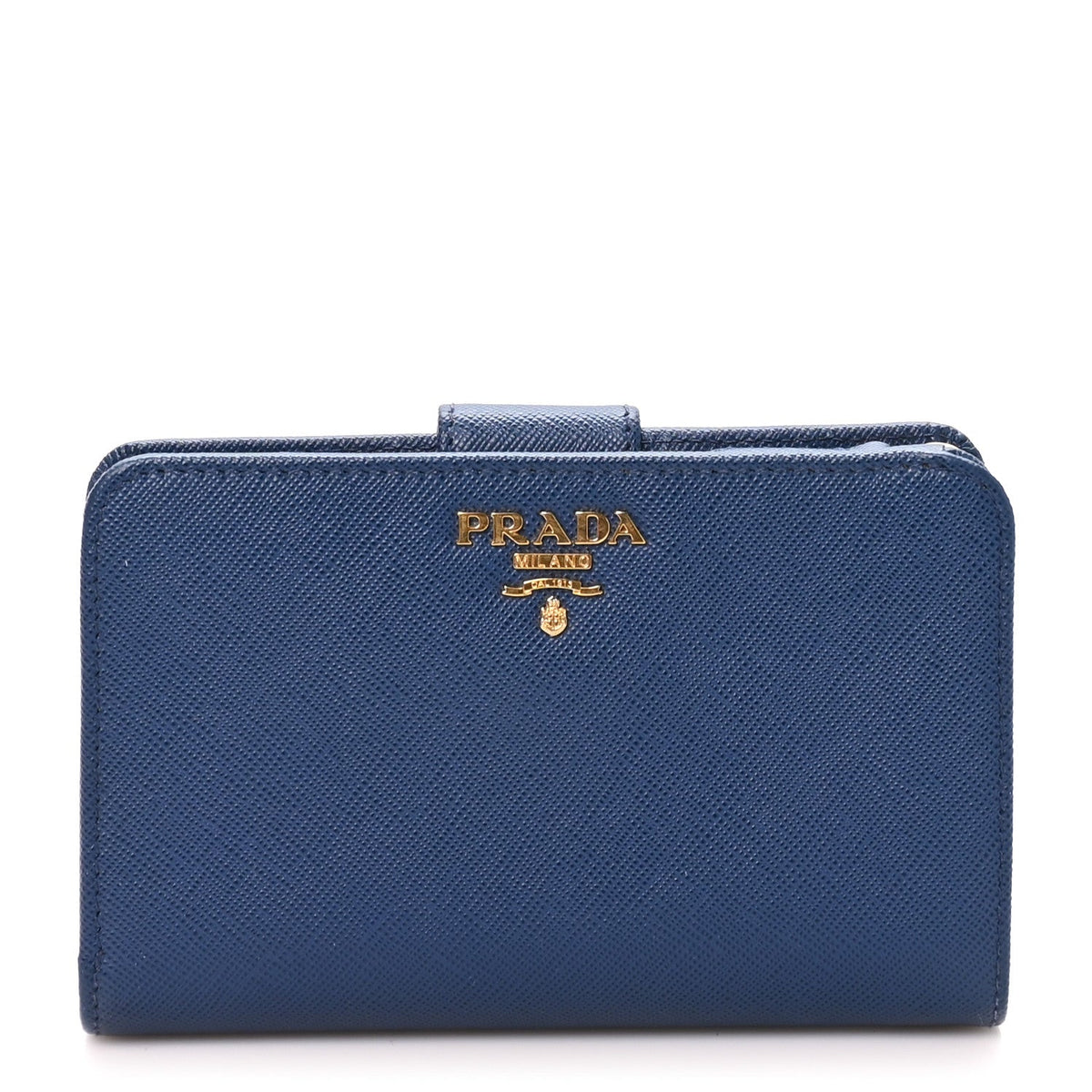 Saffiano Metal Compact Wallet Bluette