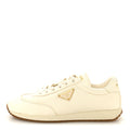 Calfskin Metal Triangle Logo Womens Sneakers 40 Neutral