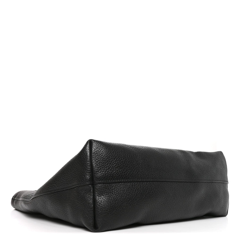 Vitello Daino Shopping Tote Black