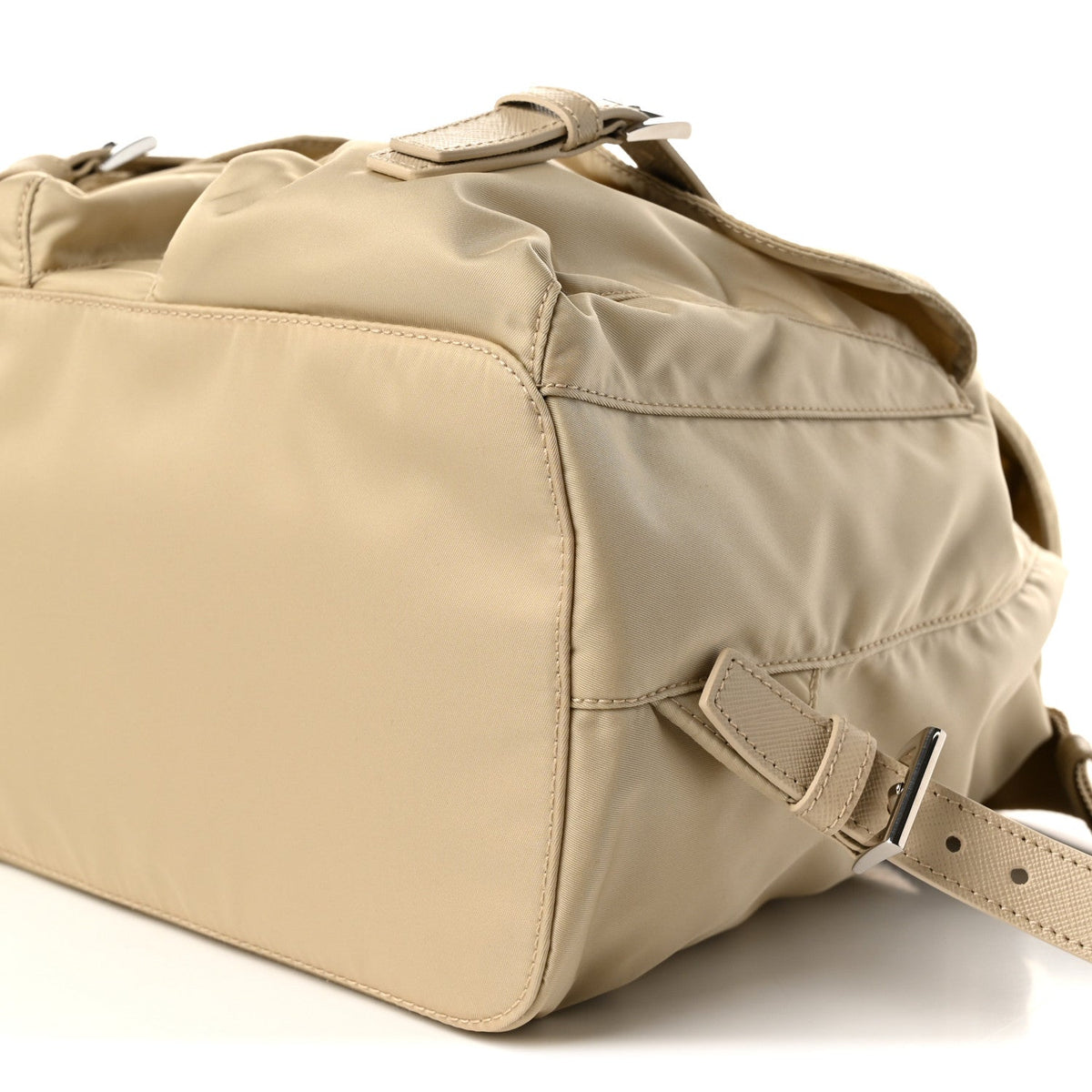 Nylon Vela Saffiano Medium Backpack Deserto