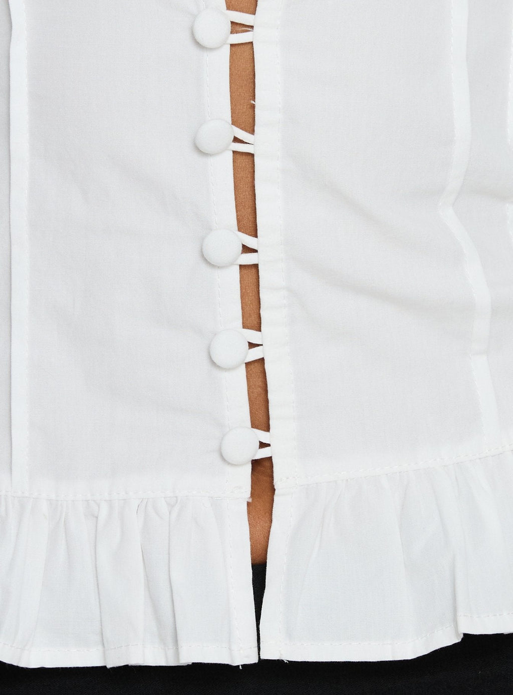 Yamila Keyhole Blouse Top White