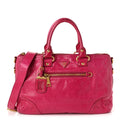 Vitello Shine Zip Tote Pink