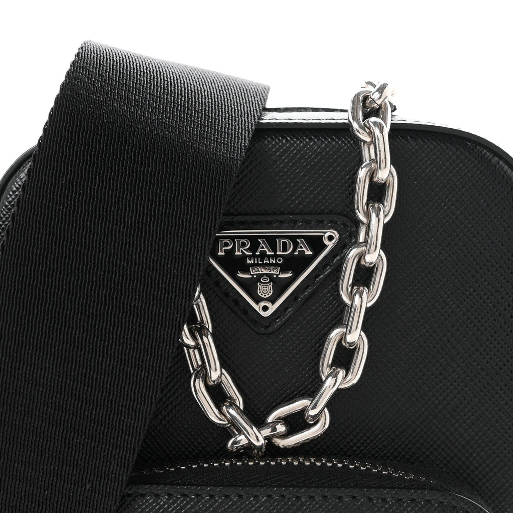 Saffiano Phone Crossbody Pouch  Black