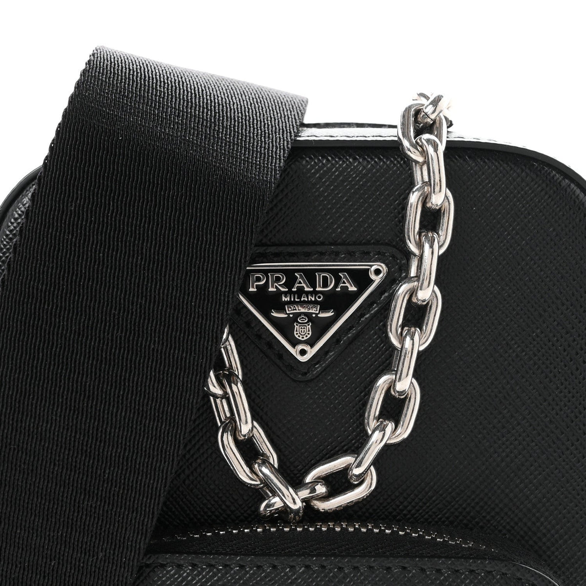 Saffiano Phone Crossbody Pouch  Black