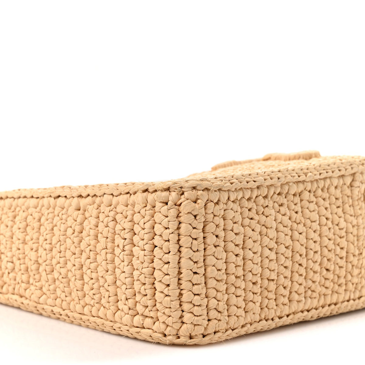 Yarn Raffia Effect Crochet Mini Re-Edition 2000 Shoulder Bag Naturale