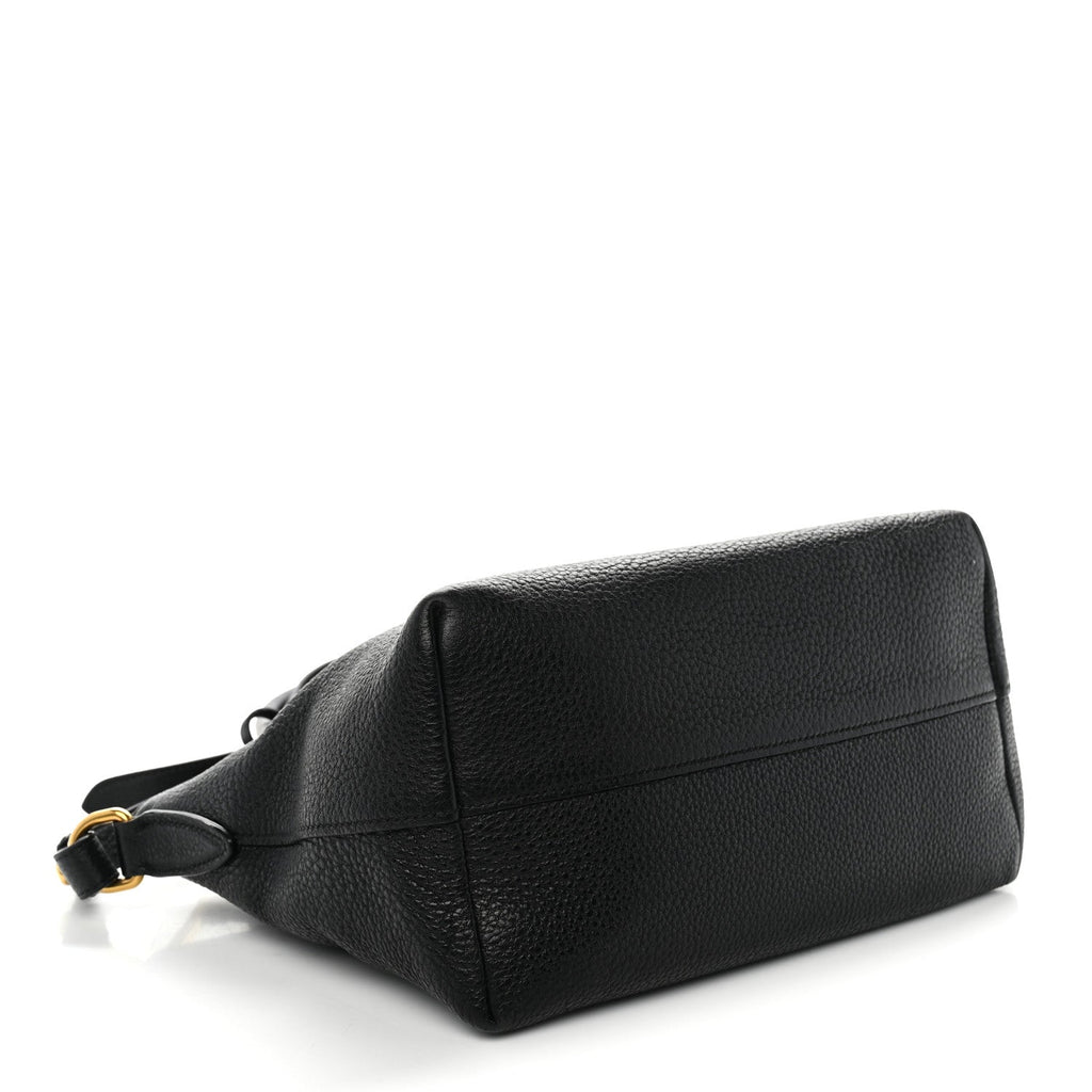 Vitello Daino Small Tote Black