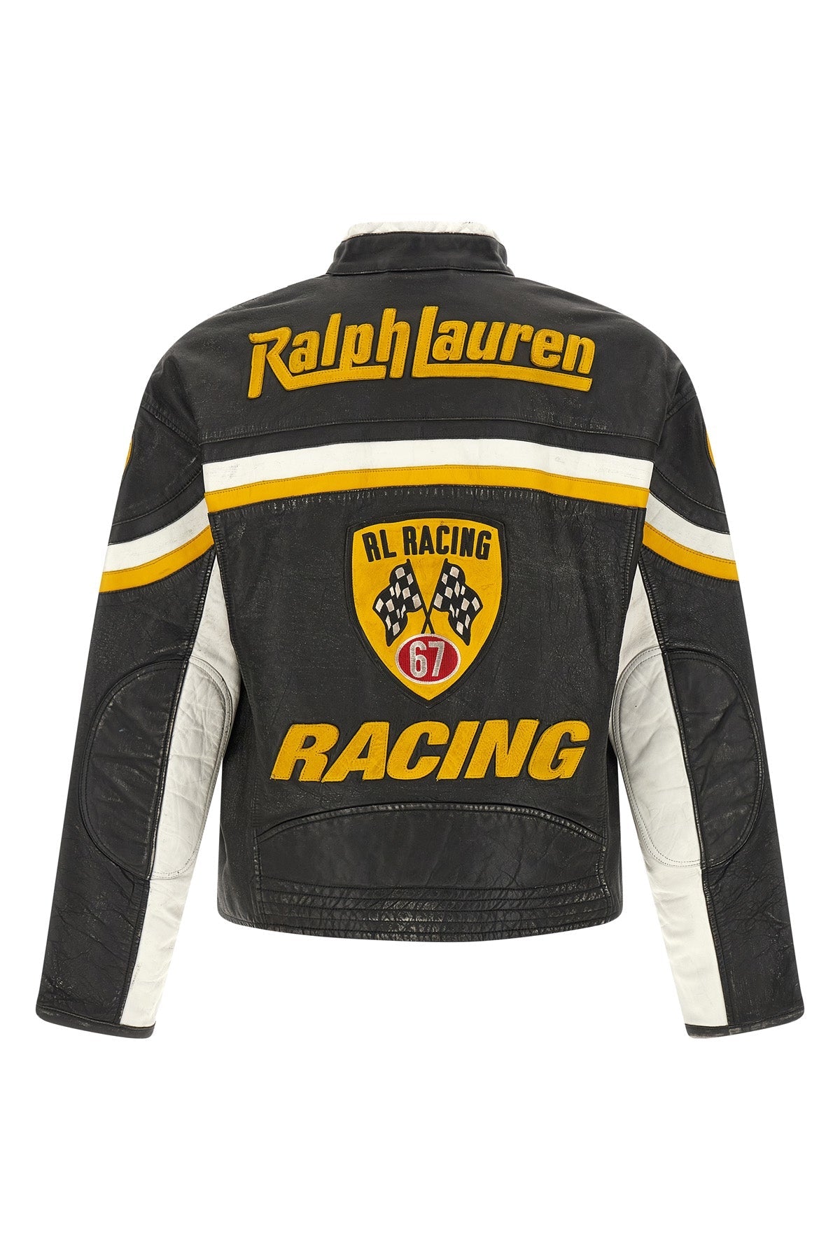 Leather Biker Jacket with Patches