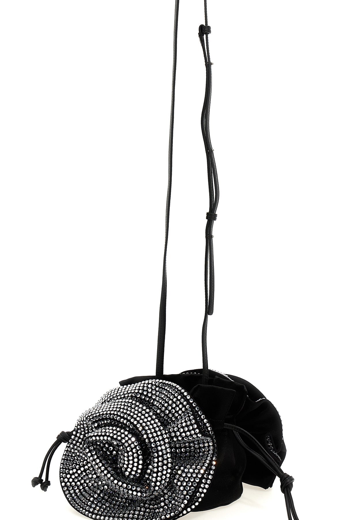Crossbody bag with crystal flower