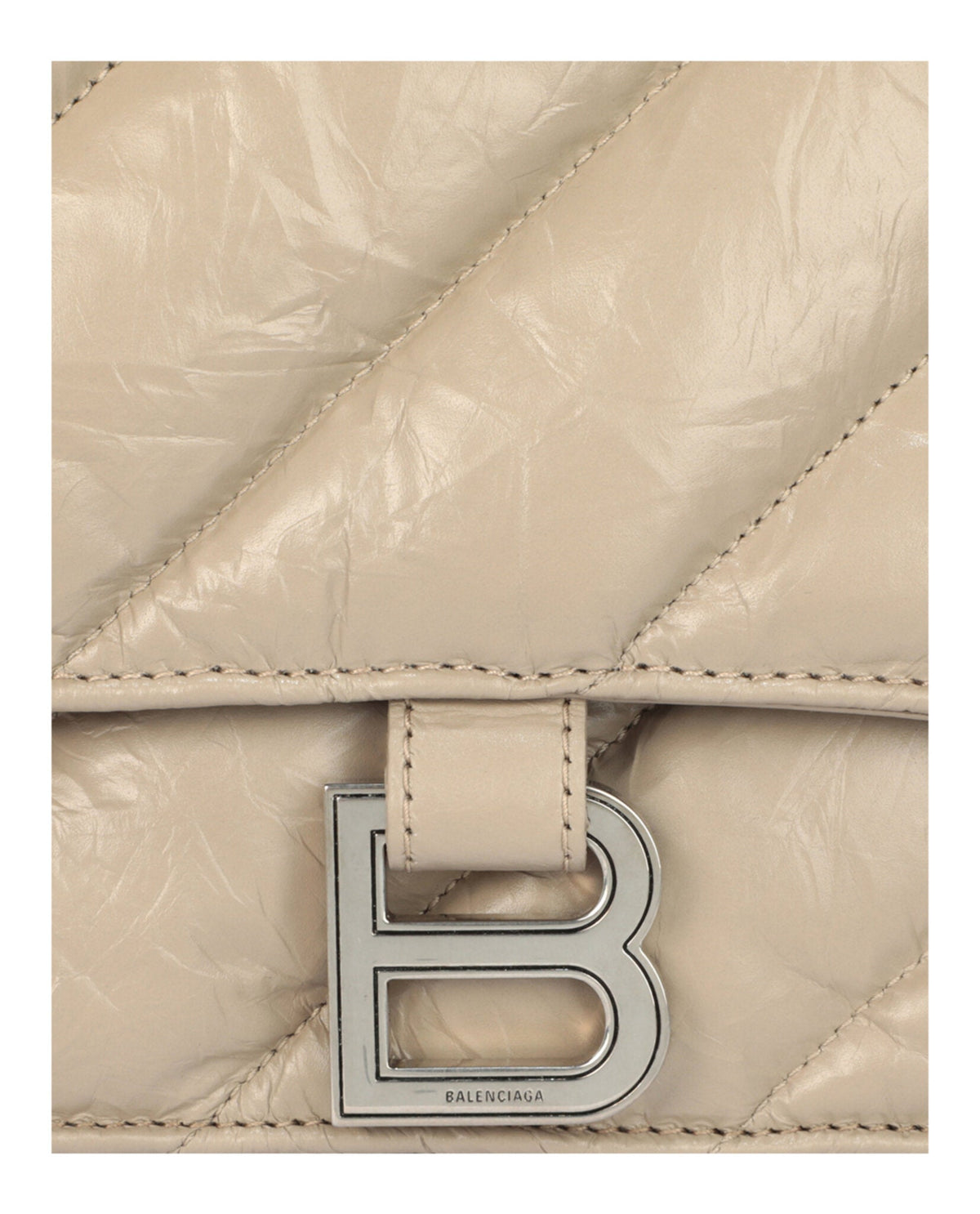 Balenciaga Womens Crush Quilted Chain Shoulder Bag