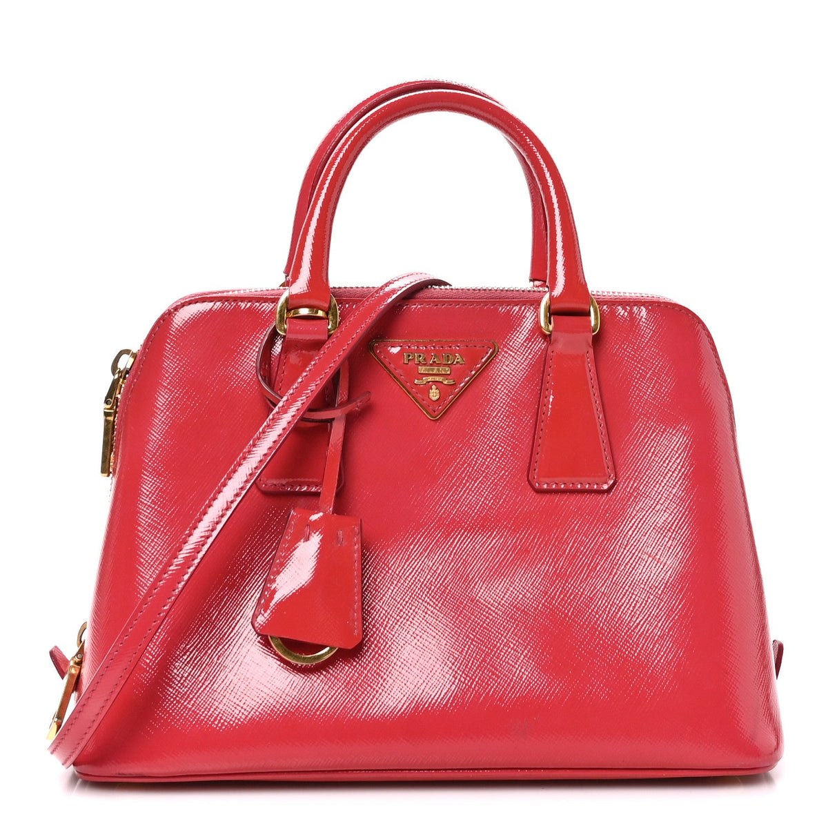 Saffiano Vernice Small Promenade Tote Rosso