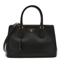 Saffiano Small Galleria Double Zip Tote Black