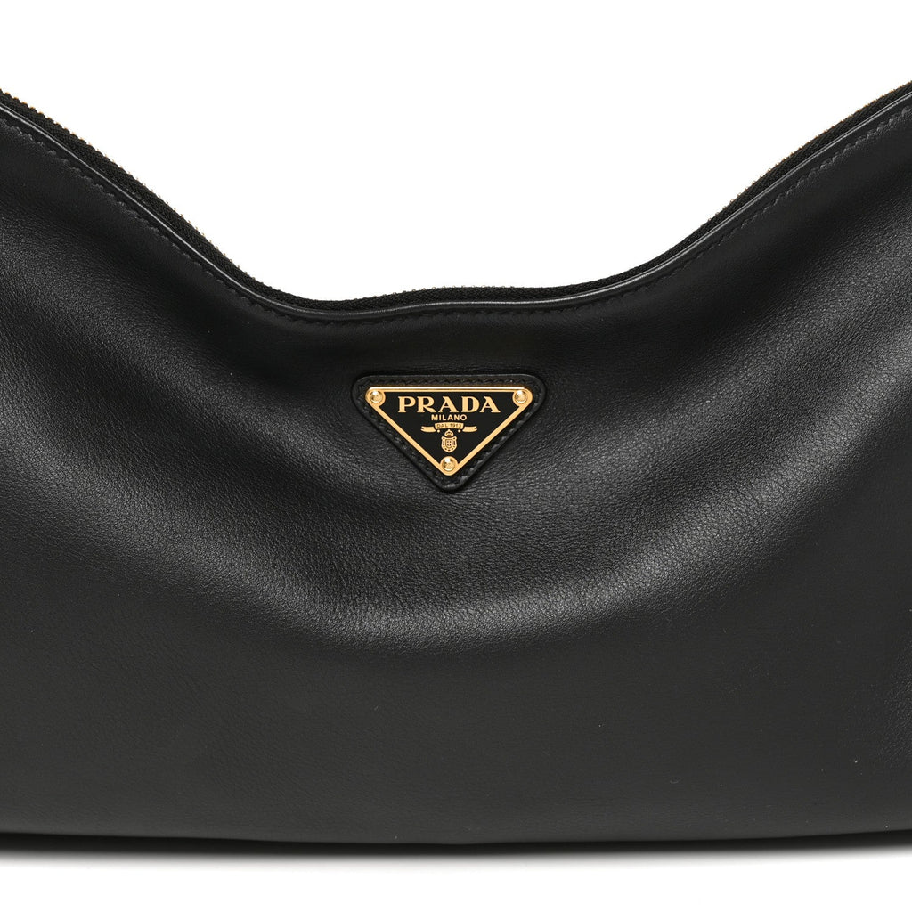 Soft Calfskin Large Aimée Shoulder Bag Black
