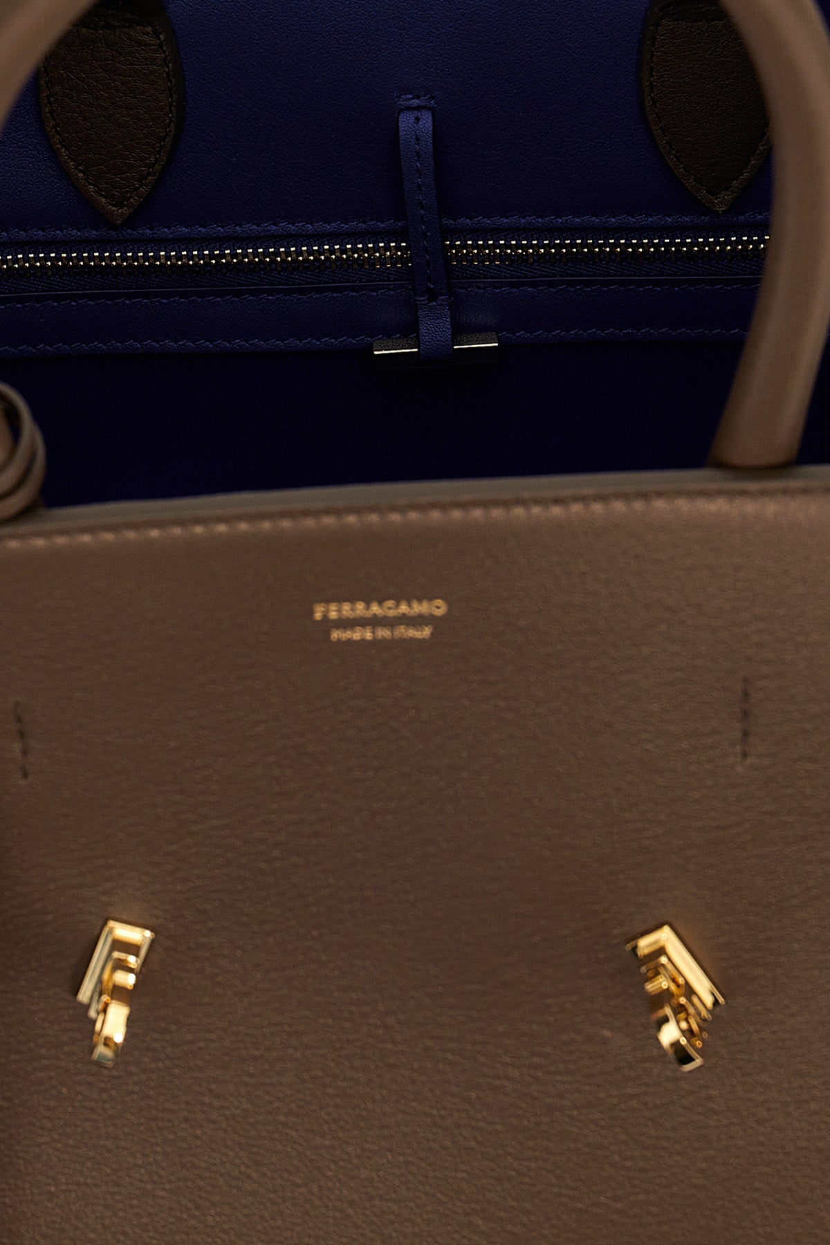 Ferragamo Hug small handbag in brown calfskin