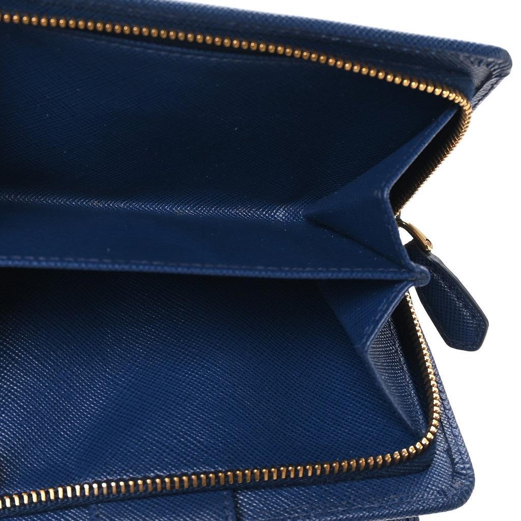 Saffiano Metal Compact Wallet Bluette