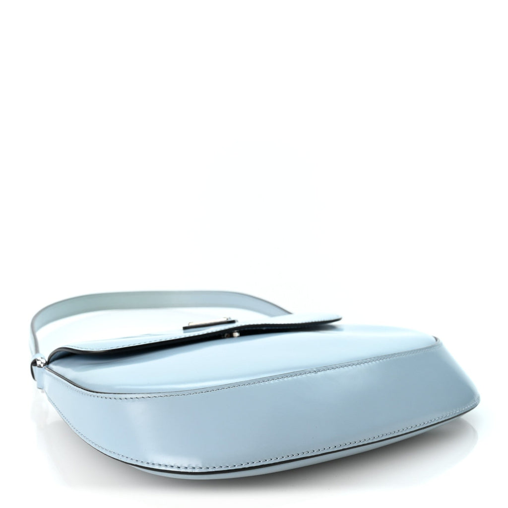 Spazzolato Cleo Flap Shoulder Bag Celeste Black