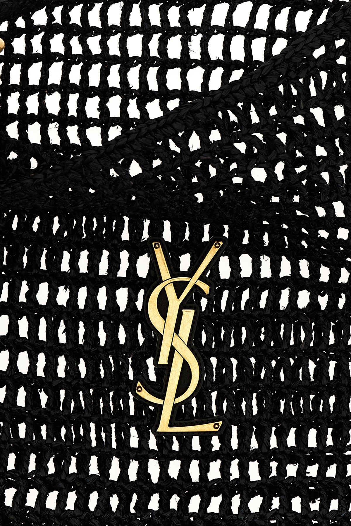 Saint Laurent Oxalis black raffia shoulder bag