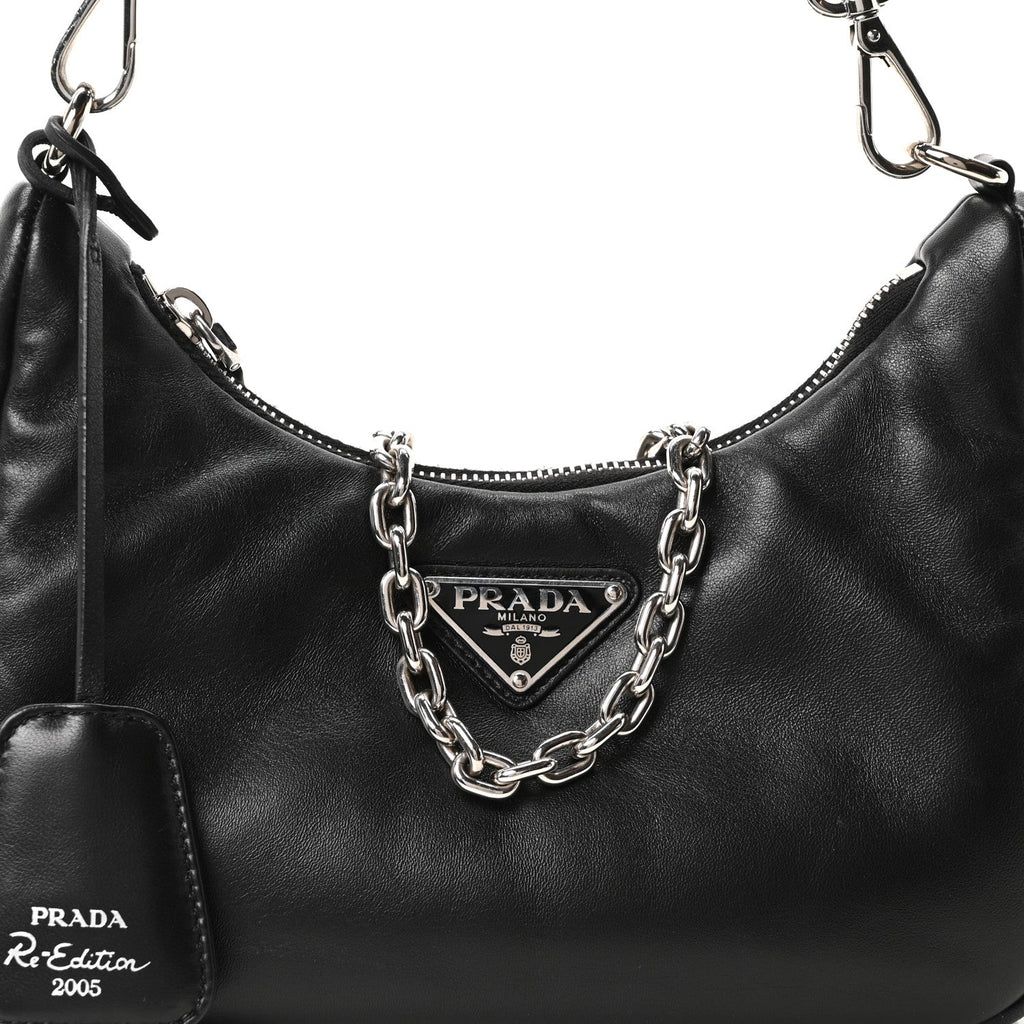Nappa Soft Padded Re-Edition 2005 Shoulder Bag Black