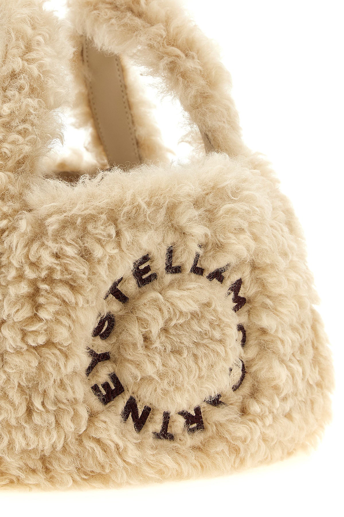 Faux Shearling Logo Shoulder Bag
