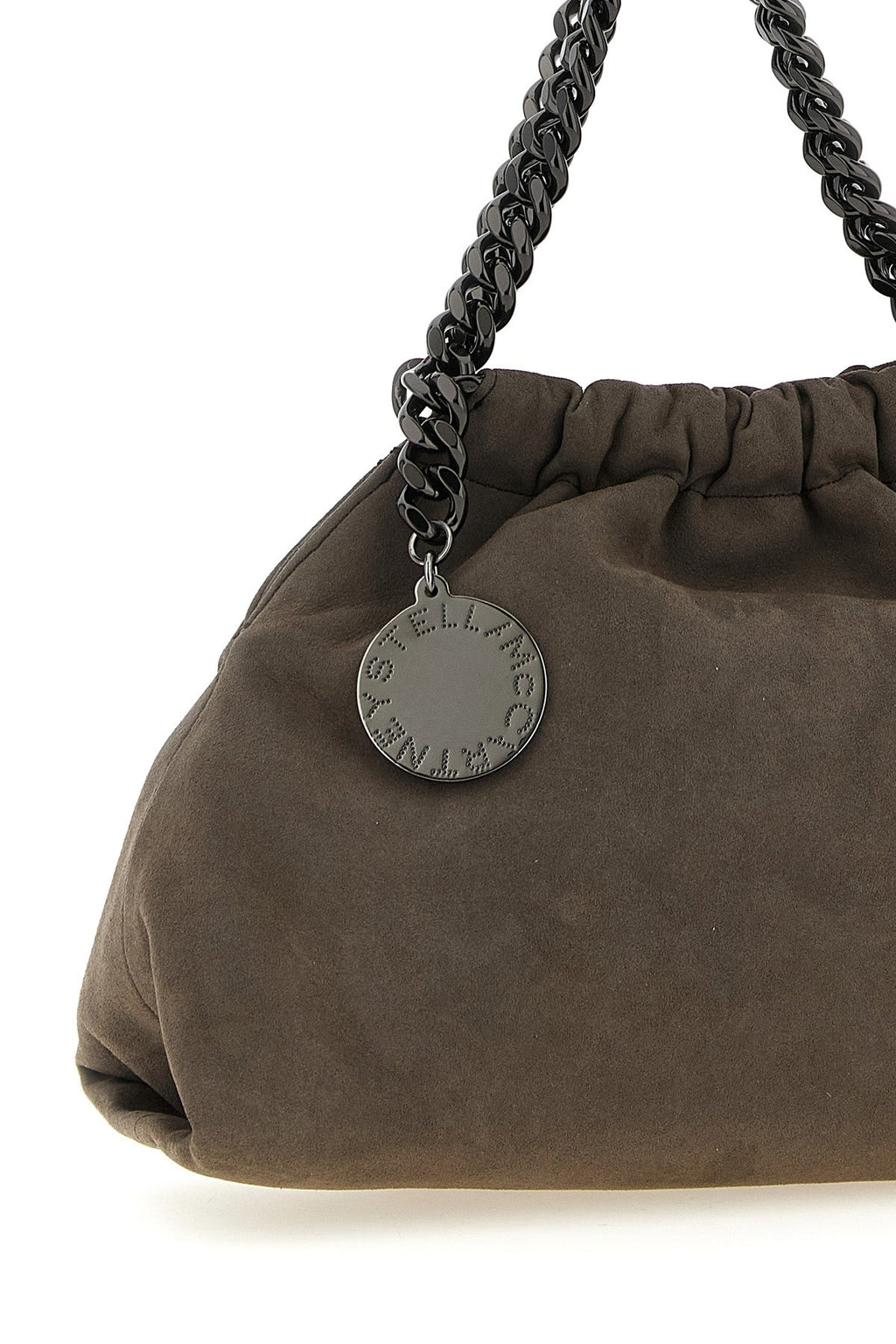 Stella McCartney Falabella Mini Drawstring Bag with Ruthenium Chain