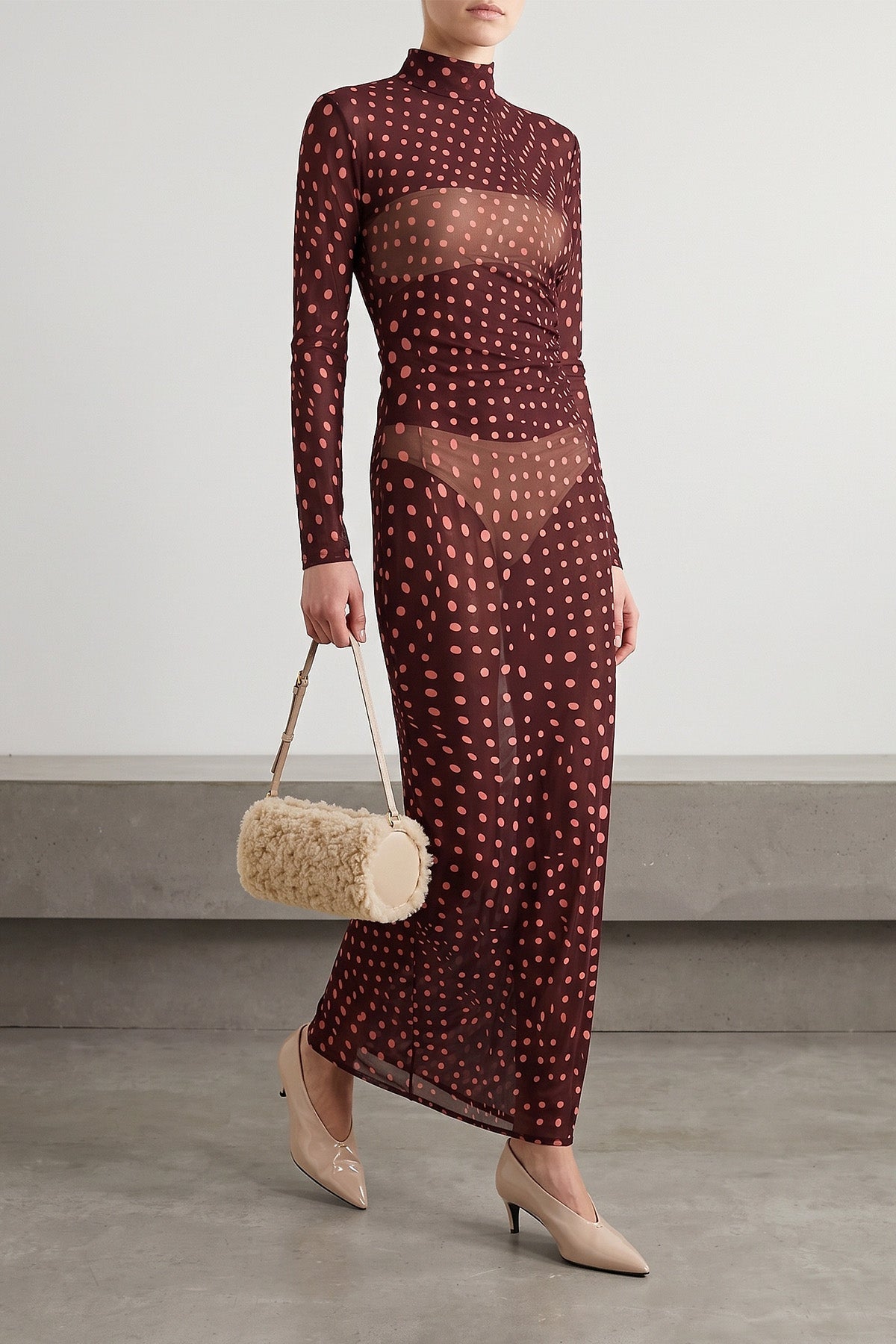 Stella Logo Faux Shearling Shoulder Bag
