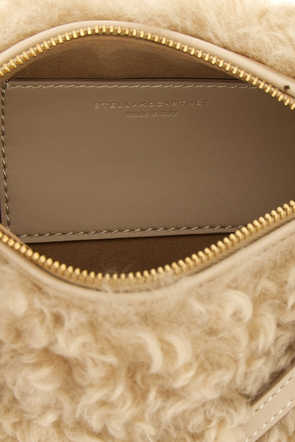 Stella Logo Faux Shearling Shoulder Bag