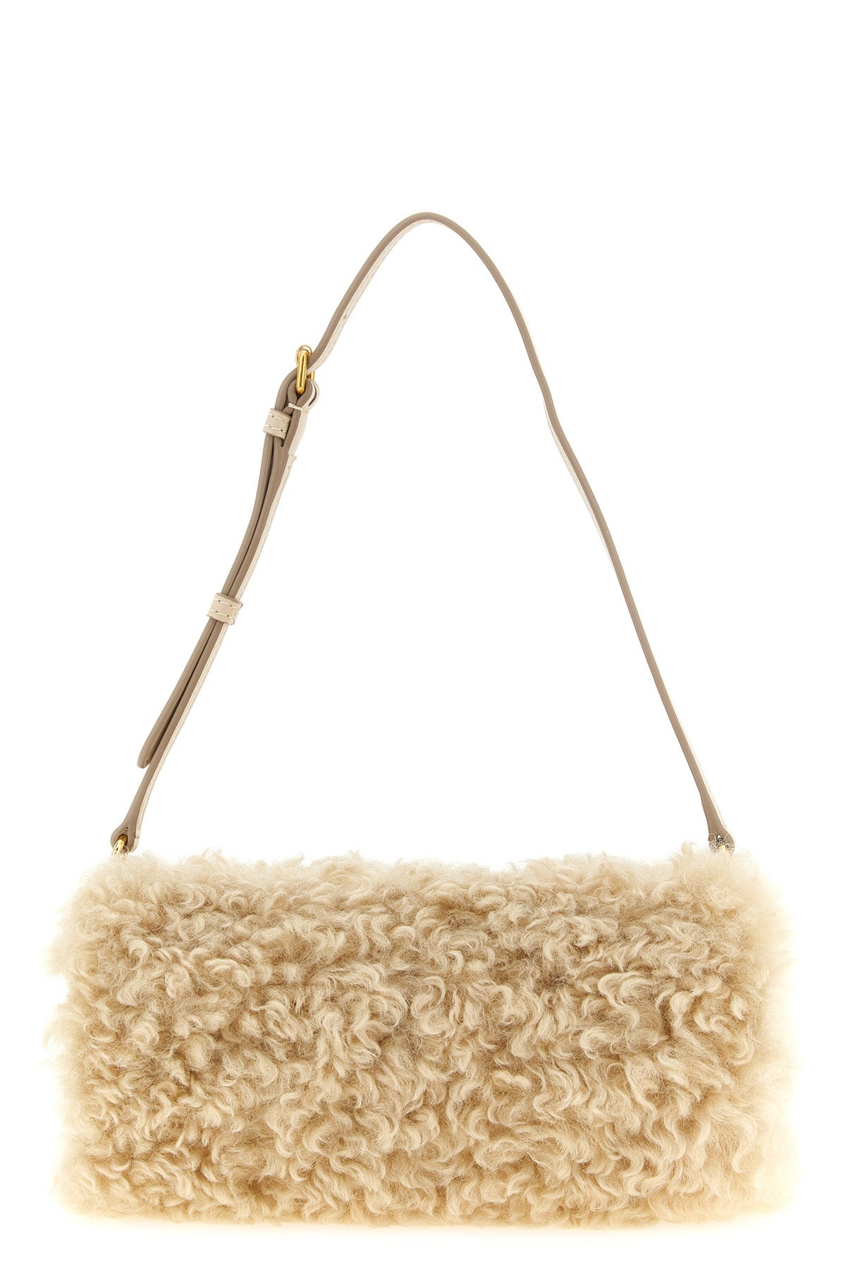 Stella Logo Faux Shearling Shoulder Bag