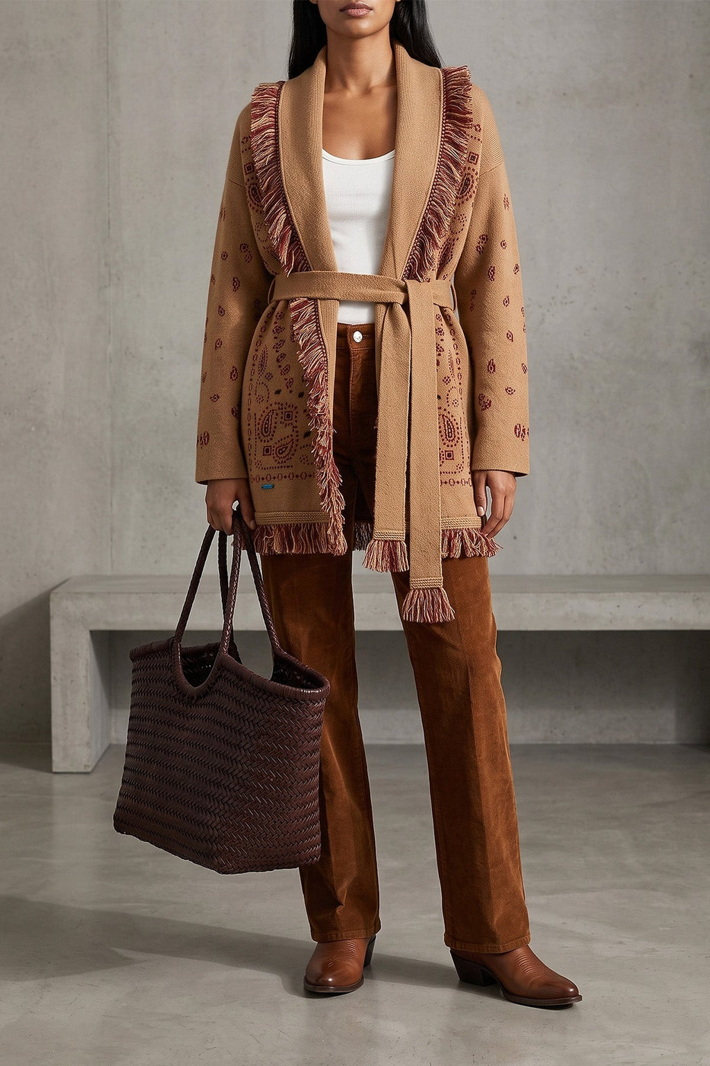 Stovepipe Straight Corduroy Trousers
