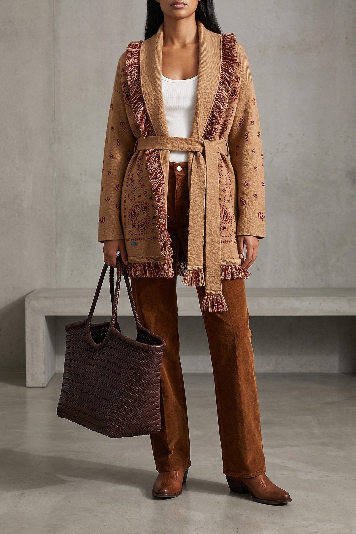 Stovepipe Straight Corduroy Trousers
