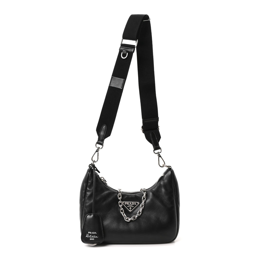 Nappa Soft Padded Re-Edition 2005 Shoulder Bag Black