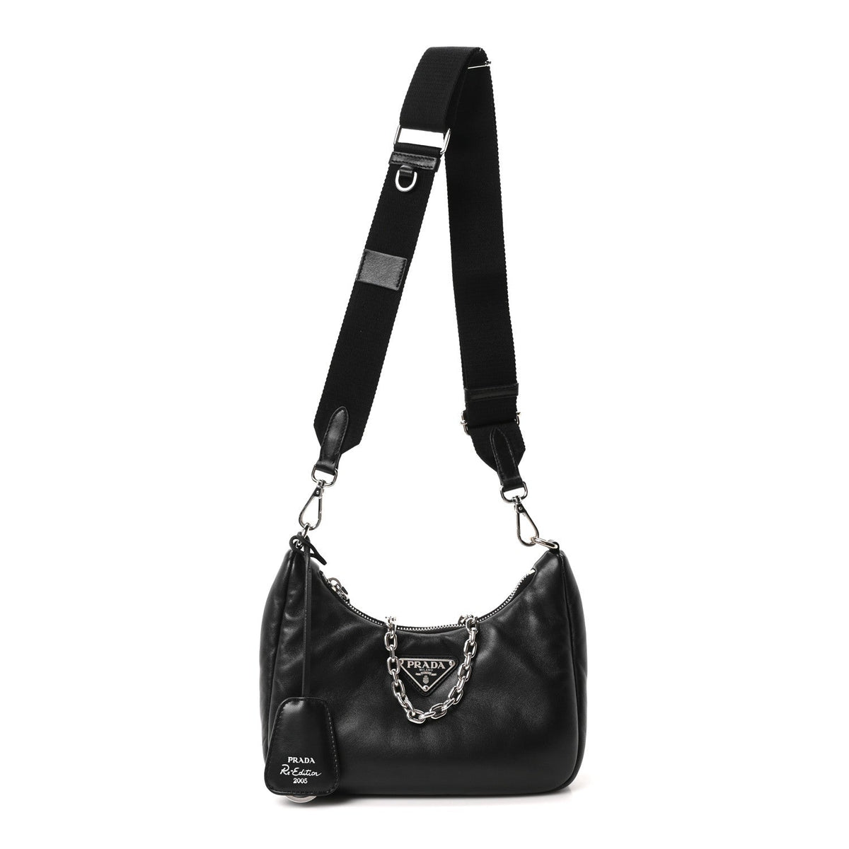 Nappa Soft Padded Re-Edition 2005 Shoulder Bag Black