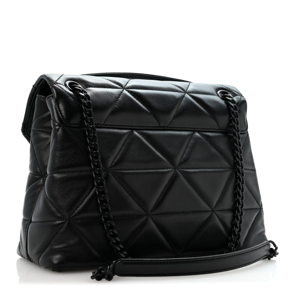 Nappa Triangle Stitched Large Spectrum Bag Black
