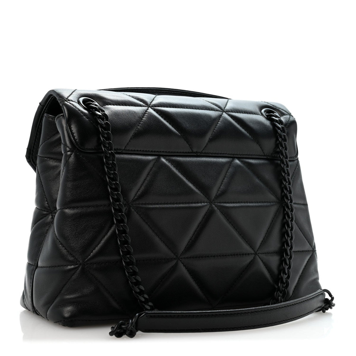 Nappa Triangle Stitched Large Spectrum Bag Black