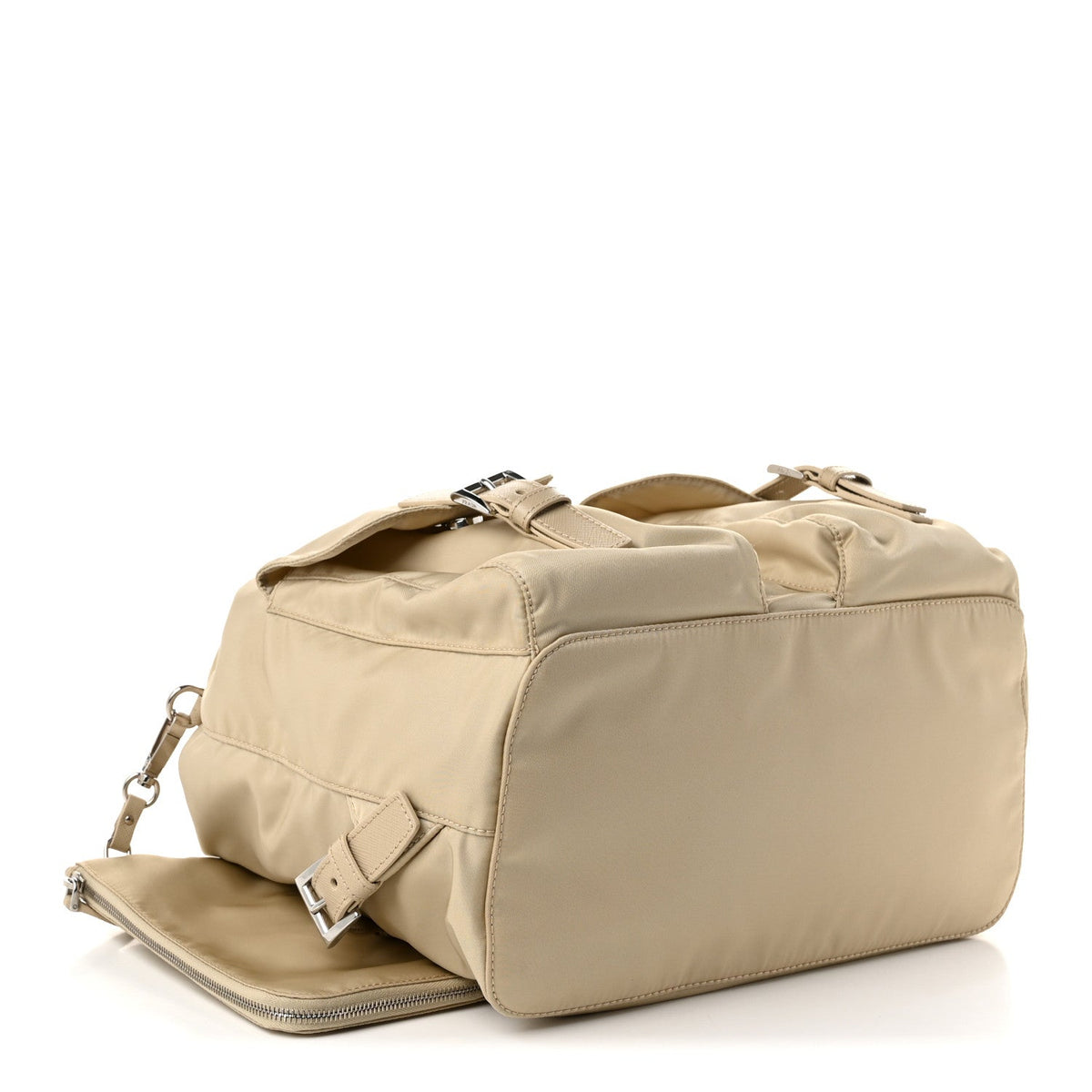 Nylon Vela Saffiano Medium Backpack Deserto