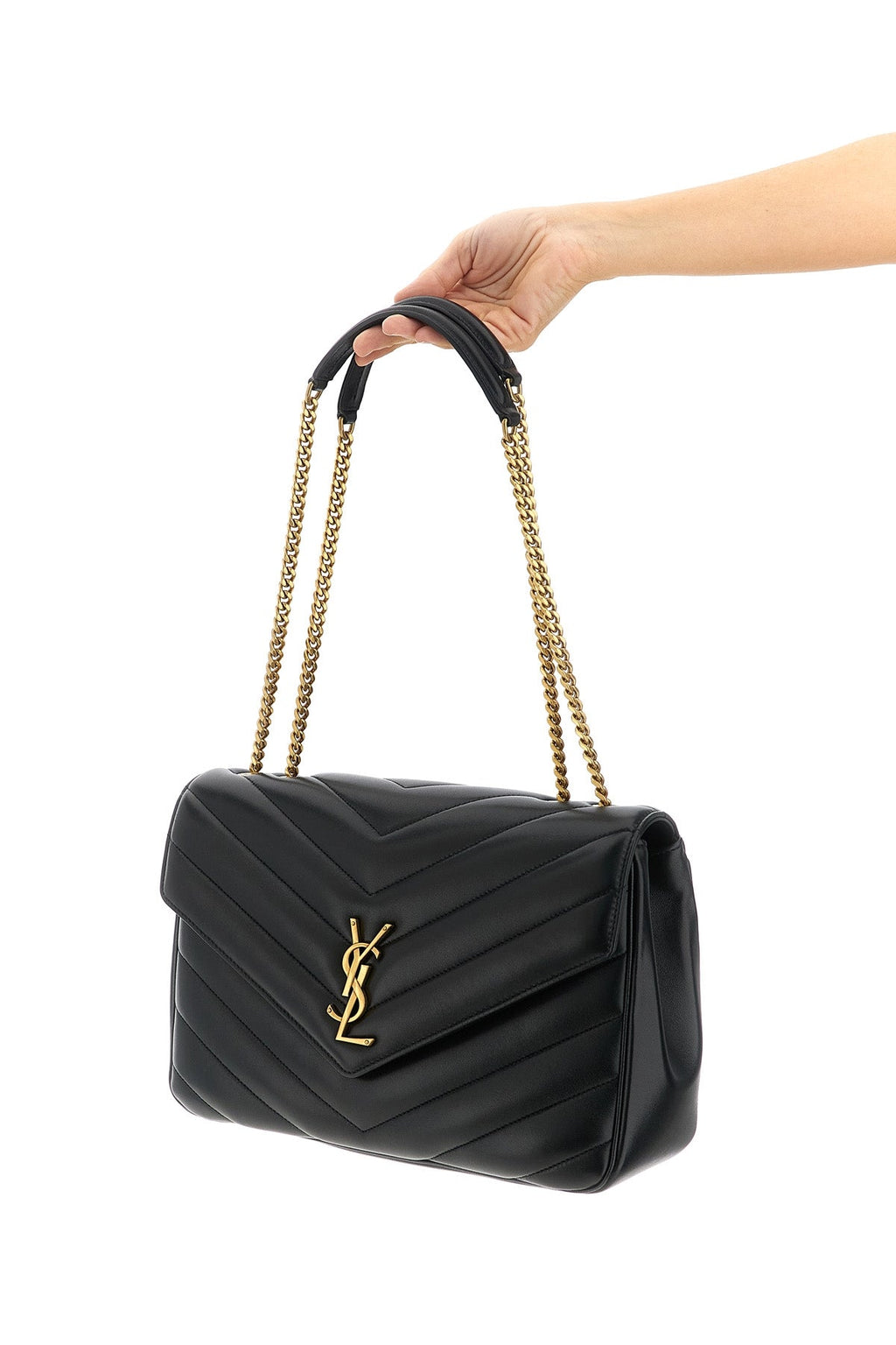 Saint Laurent Shoulder Bag with Chevron Quilting