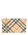 Burberry Womens LS Large Check Chain Strap Wallet