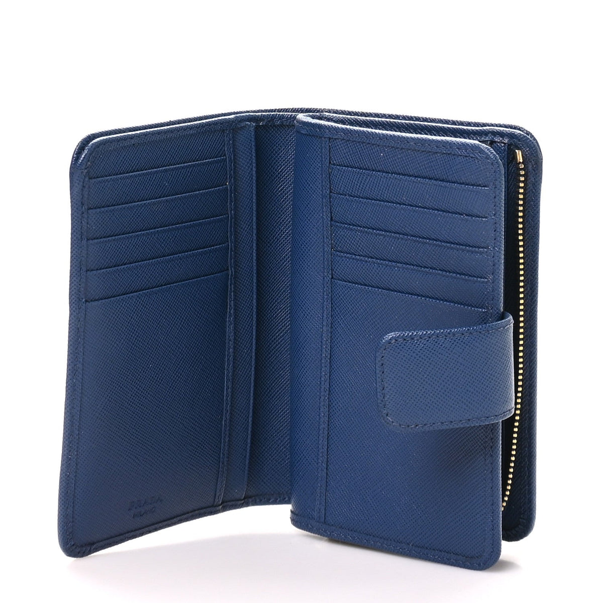 Saffiano Metal Compact Wallet Bluette