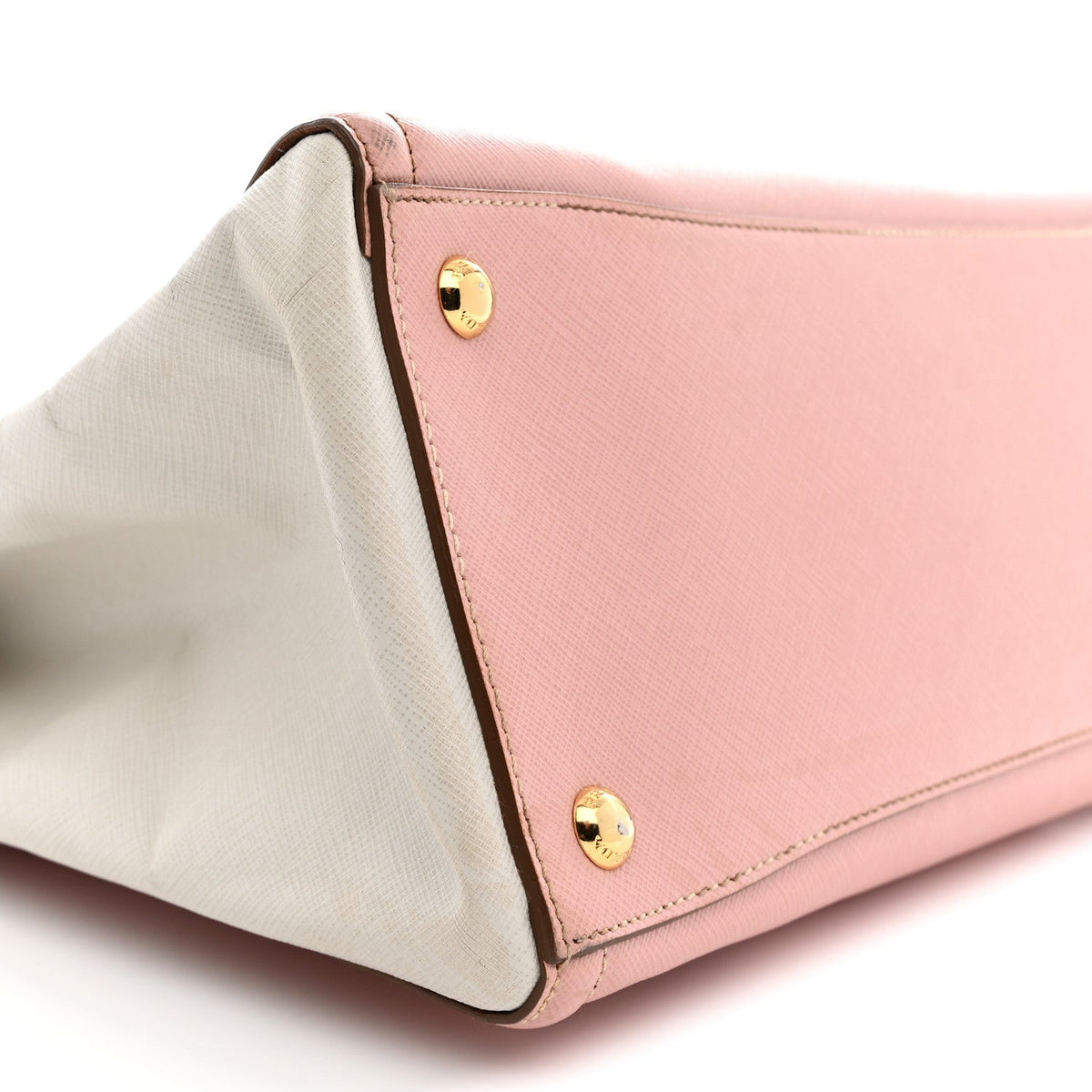 Saffiano Lux Medium Bi-Color Tote Orchidea Talco