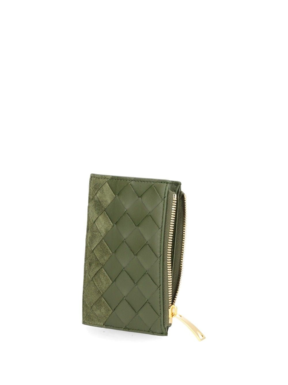 Bottega Veneta Women Woven Card Holder With Zip