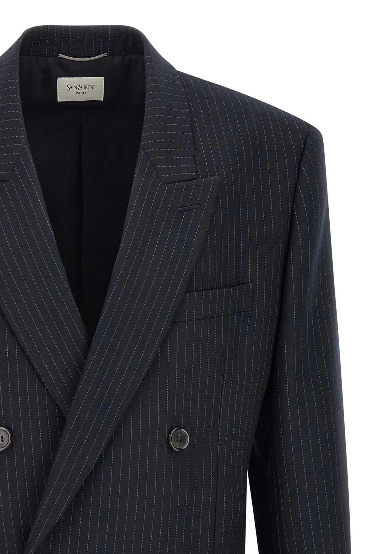 Pinstripe Double-Breasted Blazer