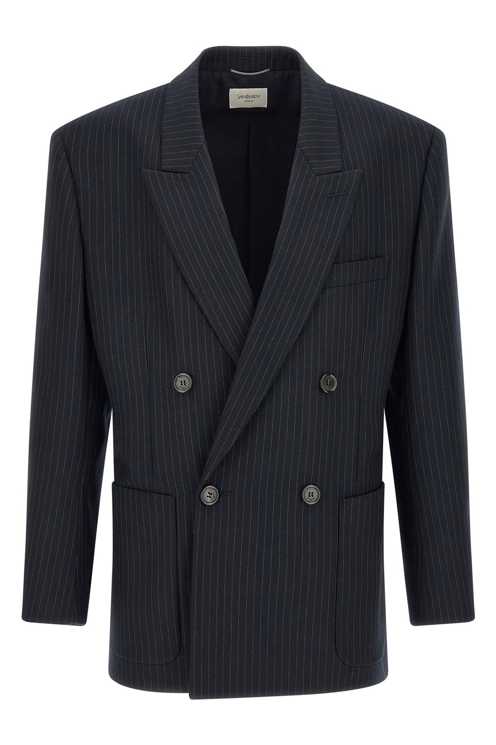 Pinstripe Double-Breasted Blazer