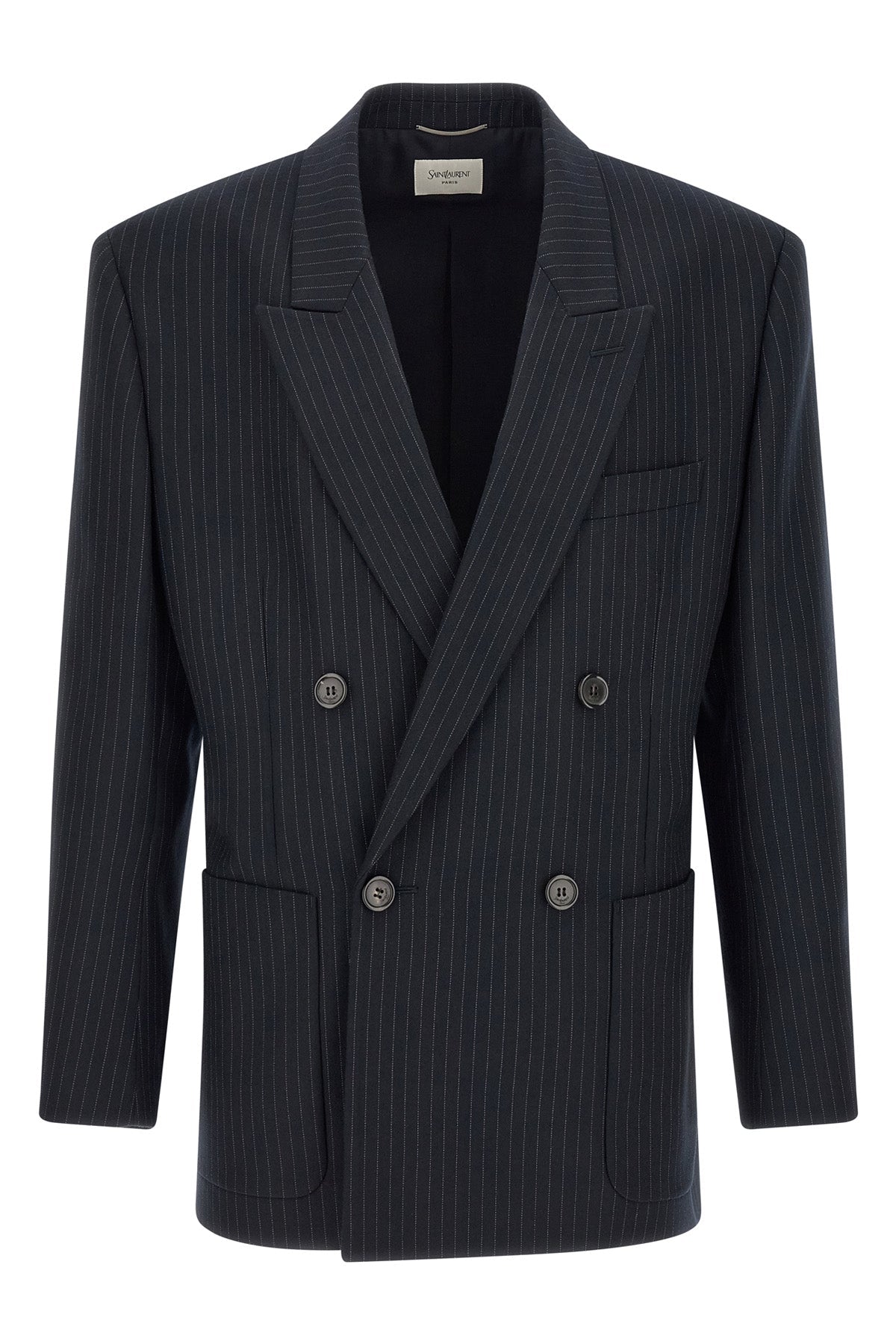 Pinstripe Double-Breasted Blazer